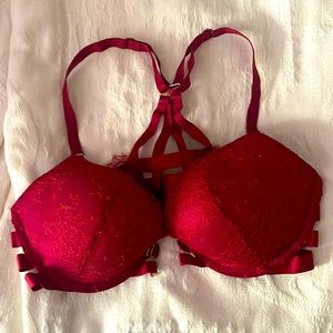 Red Lace Push Up Bra